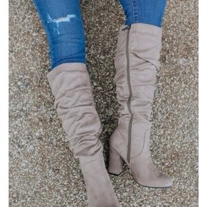Elegant Taupe Heeled Women's Boots